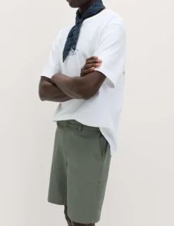 Half-Elasticated Waist Seersucker Chino Shorts