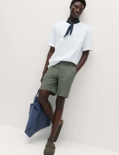 Half-Elasticated Waist Seersucker Chino Shorts