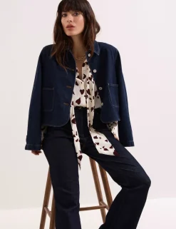 Heart Print Tie Neck Blouse