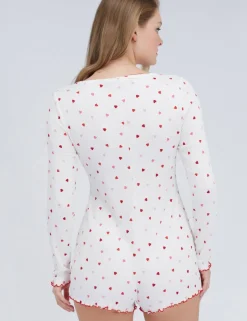 Heart Ribbed Playsuit