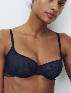 Helena Embroidery Wired Demi Cup Bra (A-E)