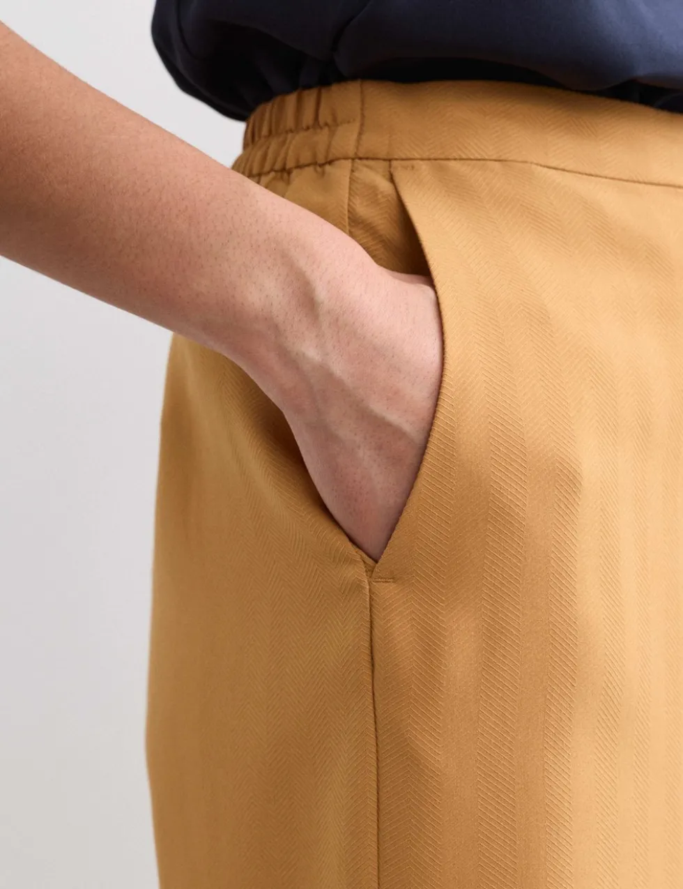 Herringbone Wide Leg Trousers