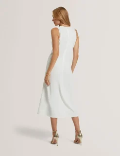 High Neck Bar Detail Midi Dress
