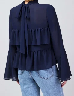 High Neck Frill Detail Blouse