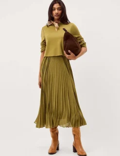 High Neck Midi Skater Dress