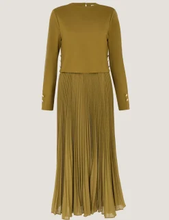 High Neck Midi Skater Dress