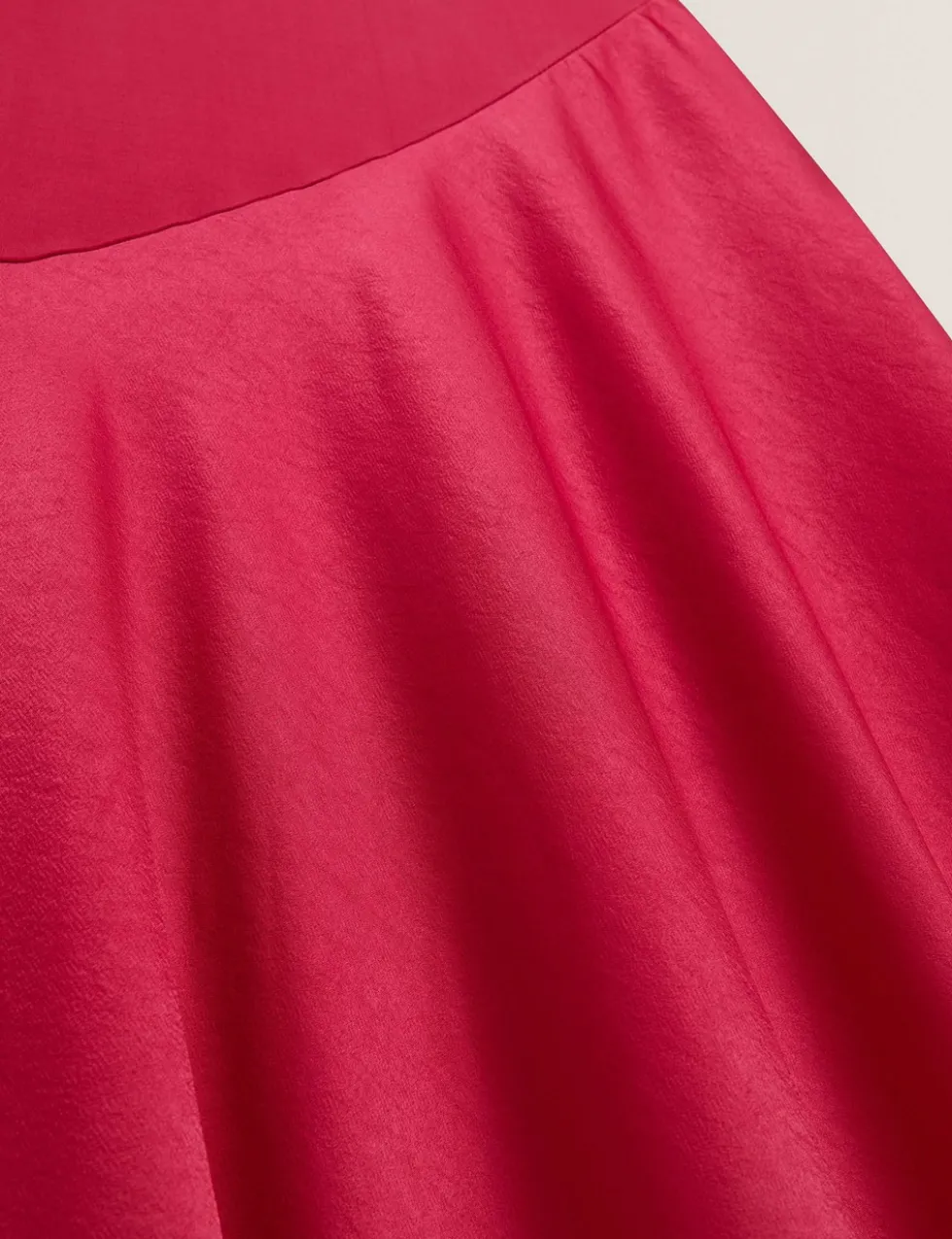 High Neck Satin Asymmetric Skirt Midi Dress