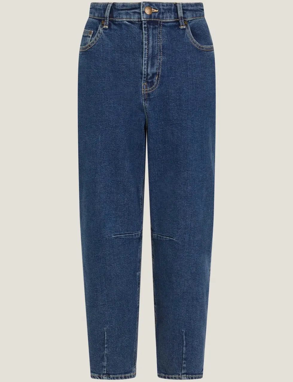 High Waisted Barrel Ankle Grazer Jeans