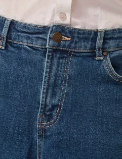 High Waisted Barrel Ankle Grazer Jeans