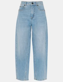 High Waisted Barrel Ankle Grazer Jeans