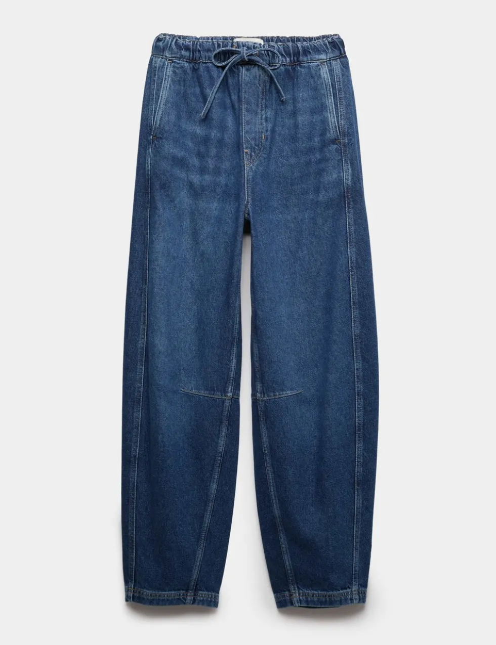 High Waisted Barrel Ankle Grazer Jeans