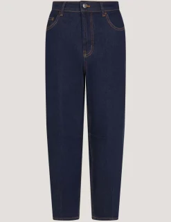 High Waisted Barrel Ankle Grazer Jeans