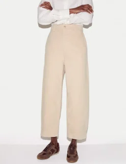 High Waisted Barrel Cropped Jeans