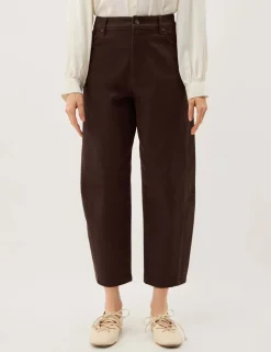 High Waisted Barrel Cropped Jeans
