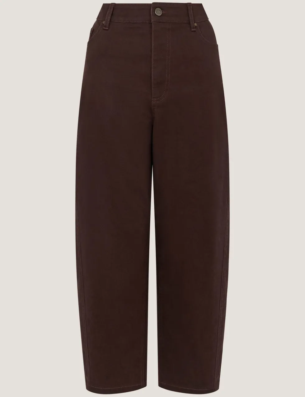 High Waisted Barrel Cropped Jeans