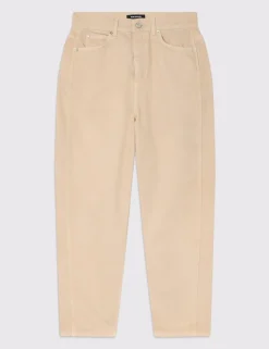 High Waisted Barrel Leg Ankle Grazer Jeans