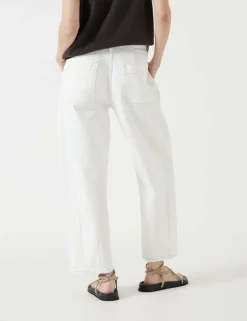 High Waisted Barrel Leg Ankle Grazer Jeans