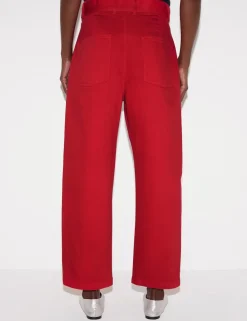 High Waisted Belted Barrel Jeans