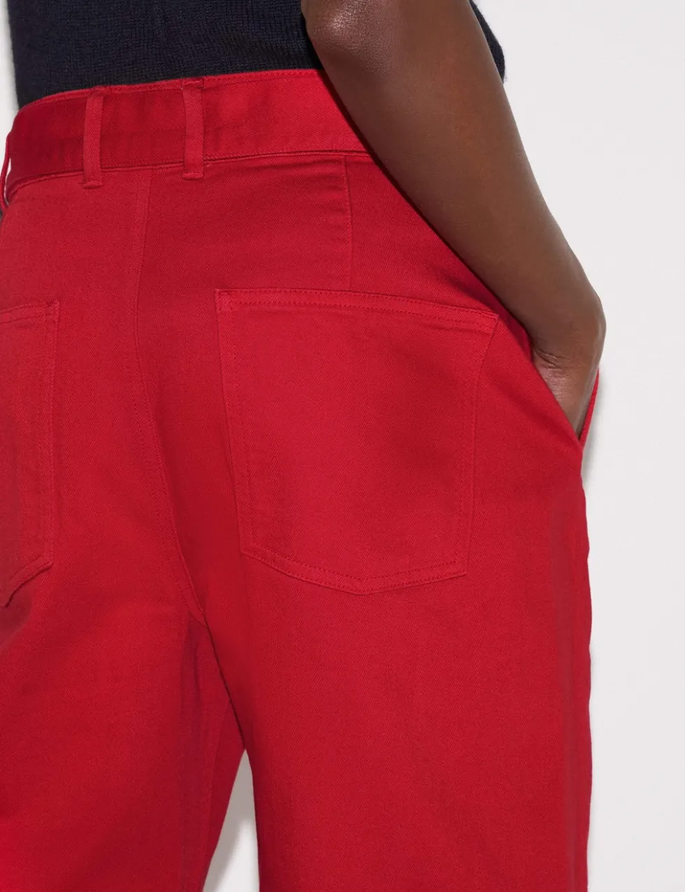 High Waisted Belted Barrel Jeans