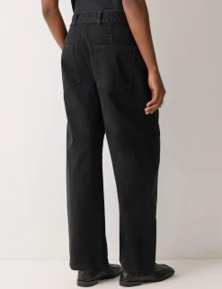 High Waisted Belted Barrel Jeans
