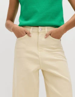 High Waisted Carrot Leg Ankle Grazer Jeans