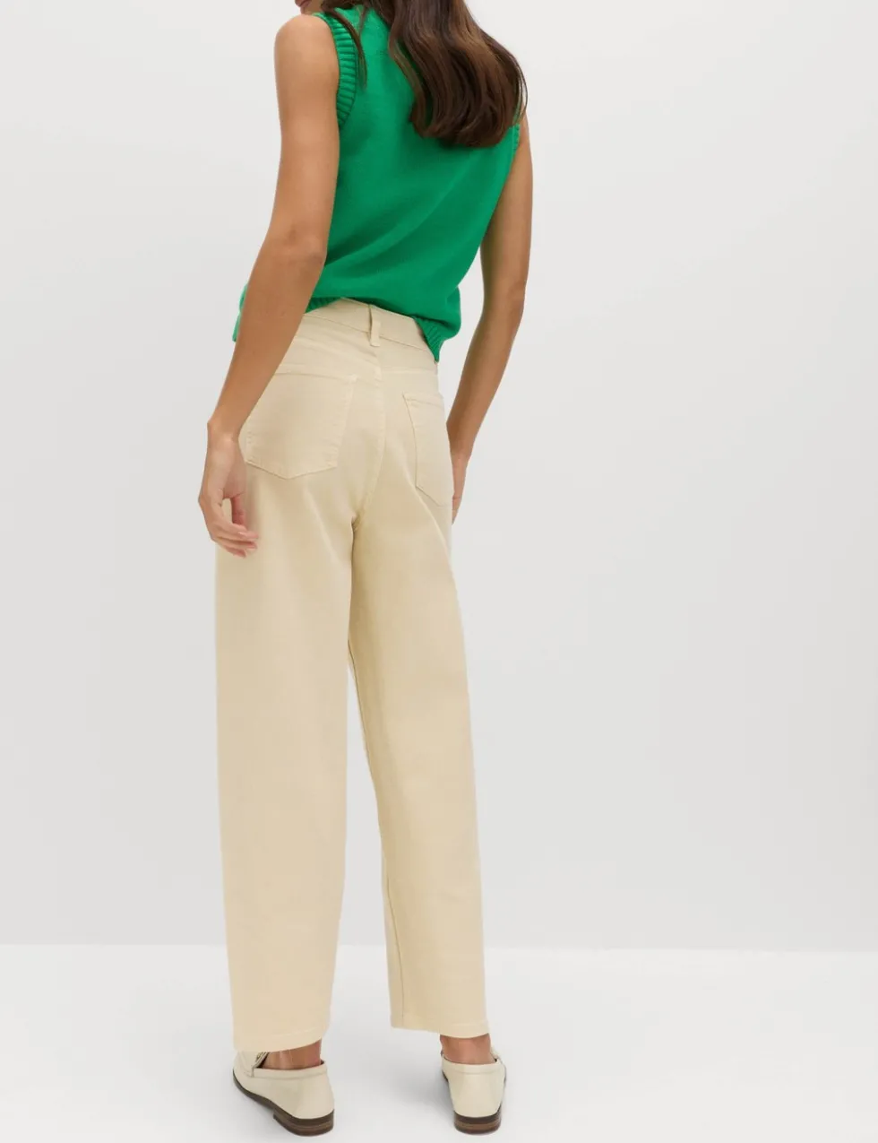 High Waisted Carrot Leg Ankle Grazer Jeans