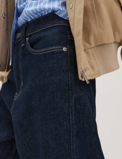 High Waisted Carrot Leg Ankle Grazer Jeans
