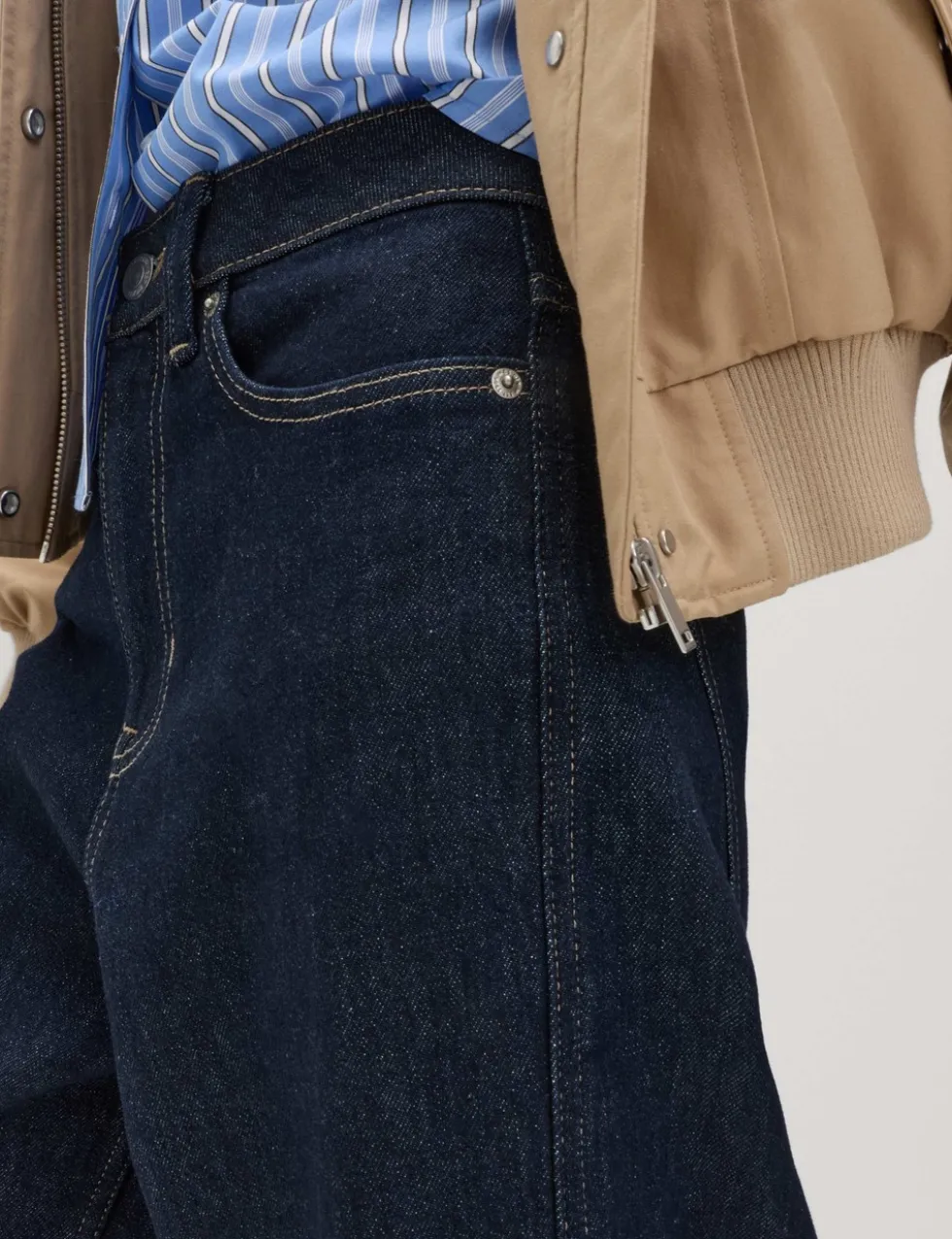 High Waisted Carrot Leg Ankle Grazer Jeans