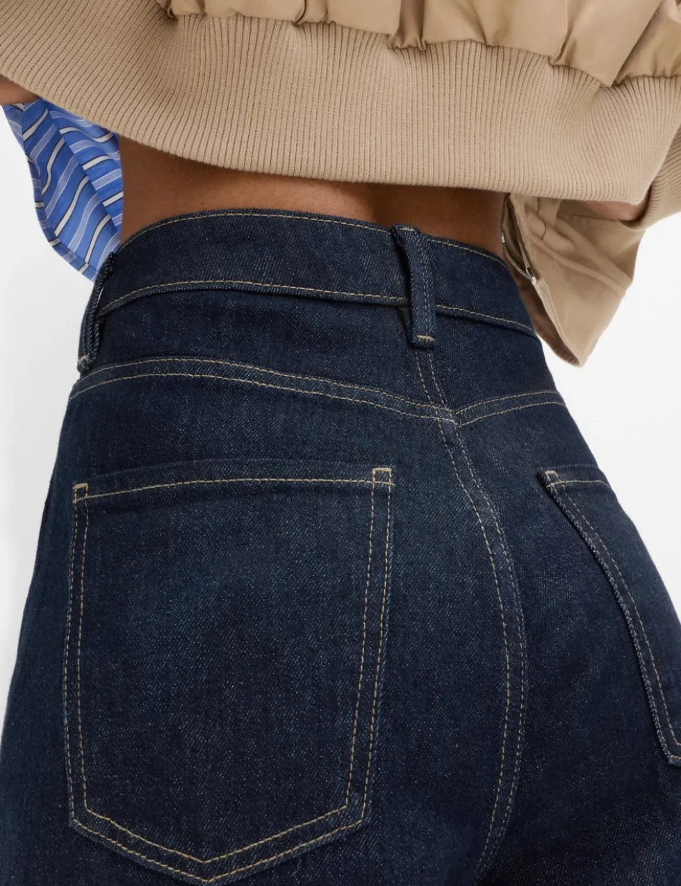 High Waisted Carrot Leg Ankle Grazer Jeans