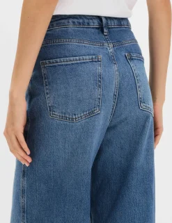 High Waisted Carrot Leg Ankle Grazer Jeans