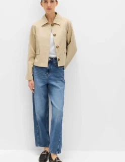 High Waisted Carrot Leg Ankle Grazer Jeans