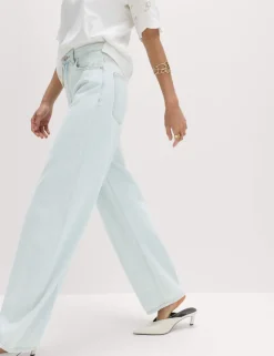 High Waisted Crease Front Barrel Jeans