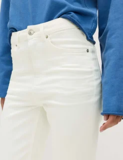 High Waisted Cropped Slim Fit Jeans