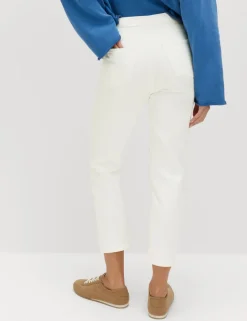 High Waisted Cropped Slim Fit Jeans