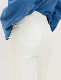High Waisted Cropped Slim Fit Jeans