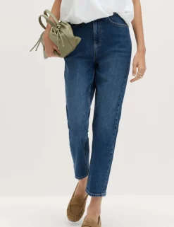 High Waisted Cropped Slim Fit Jeans