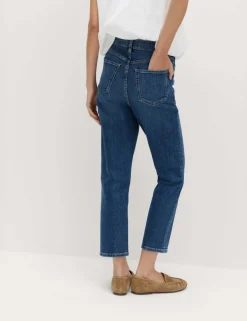 High Waisted Cropped Slim Fit Jeans