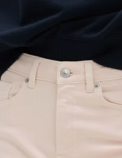High Waisted Cropped Slim Fit Jeans