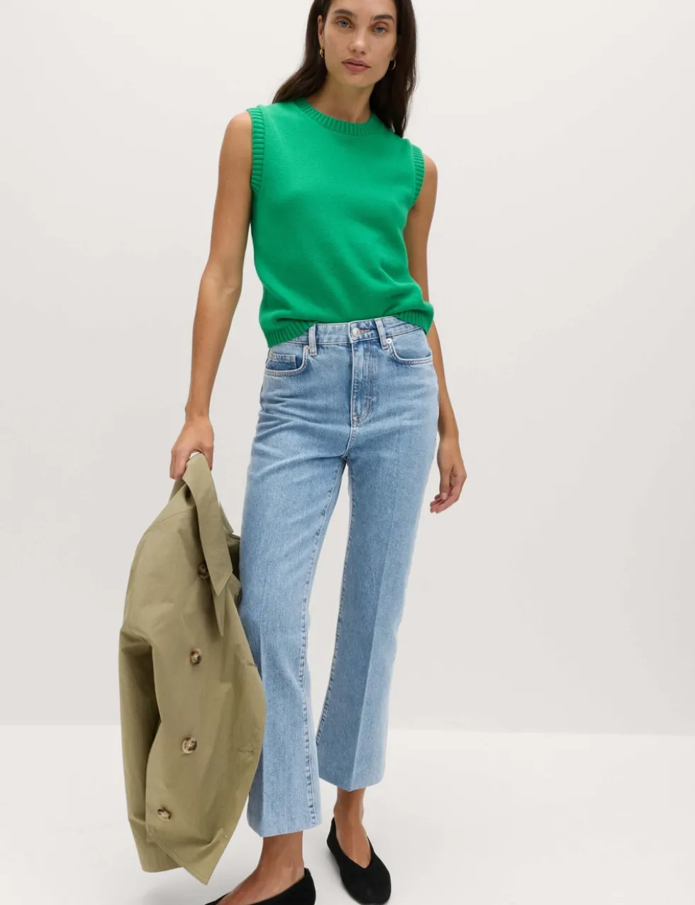 High Waisted Kickflare Cropped Jeans
