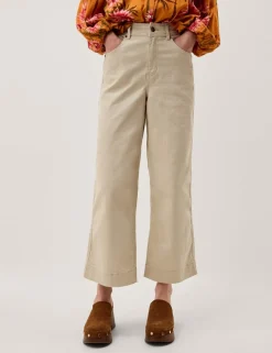 High Waisted Regular Wide Leg Cropped Jeans