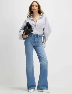 High Waisted Relaxed Flared Jeans