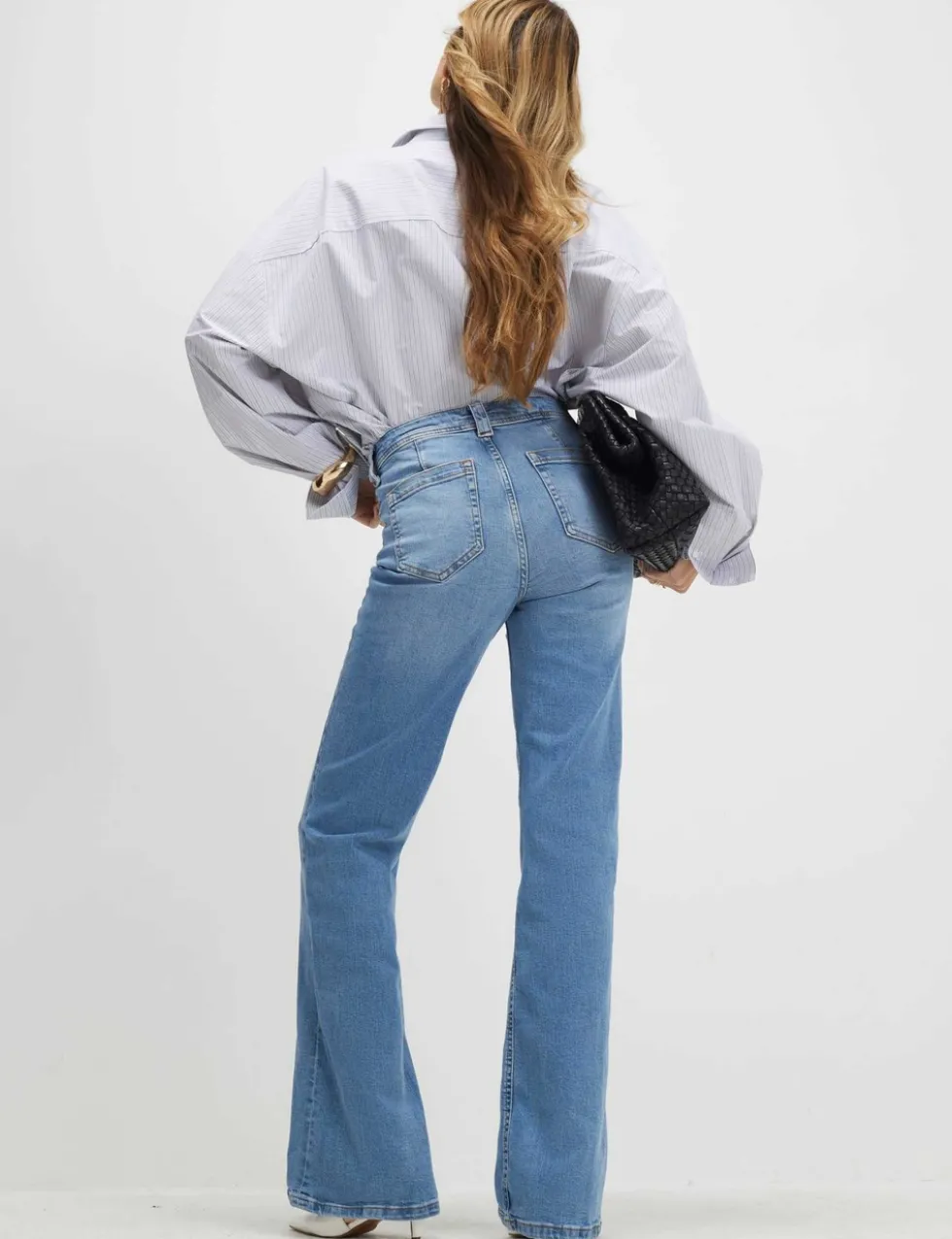 High Waisted Relaxed Flared Jeans