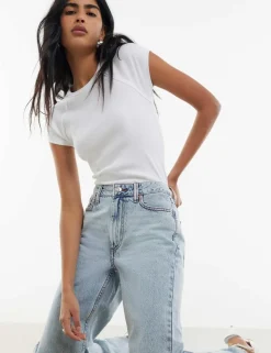 High Waisted Relaxed Straight Leg Jeans