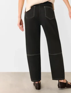 High Waisted Slim Barrel Ankle Grazer Jeans