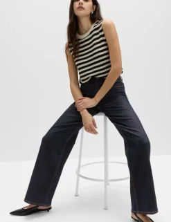 High Waisted Smart Wide Leg Jeans