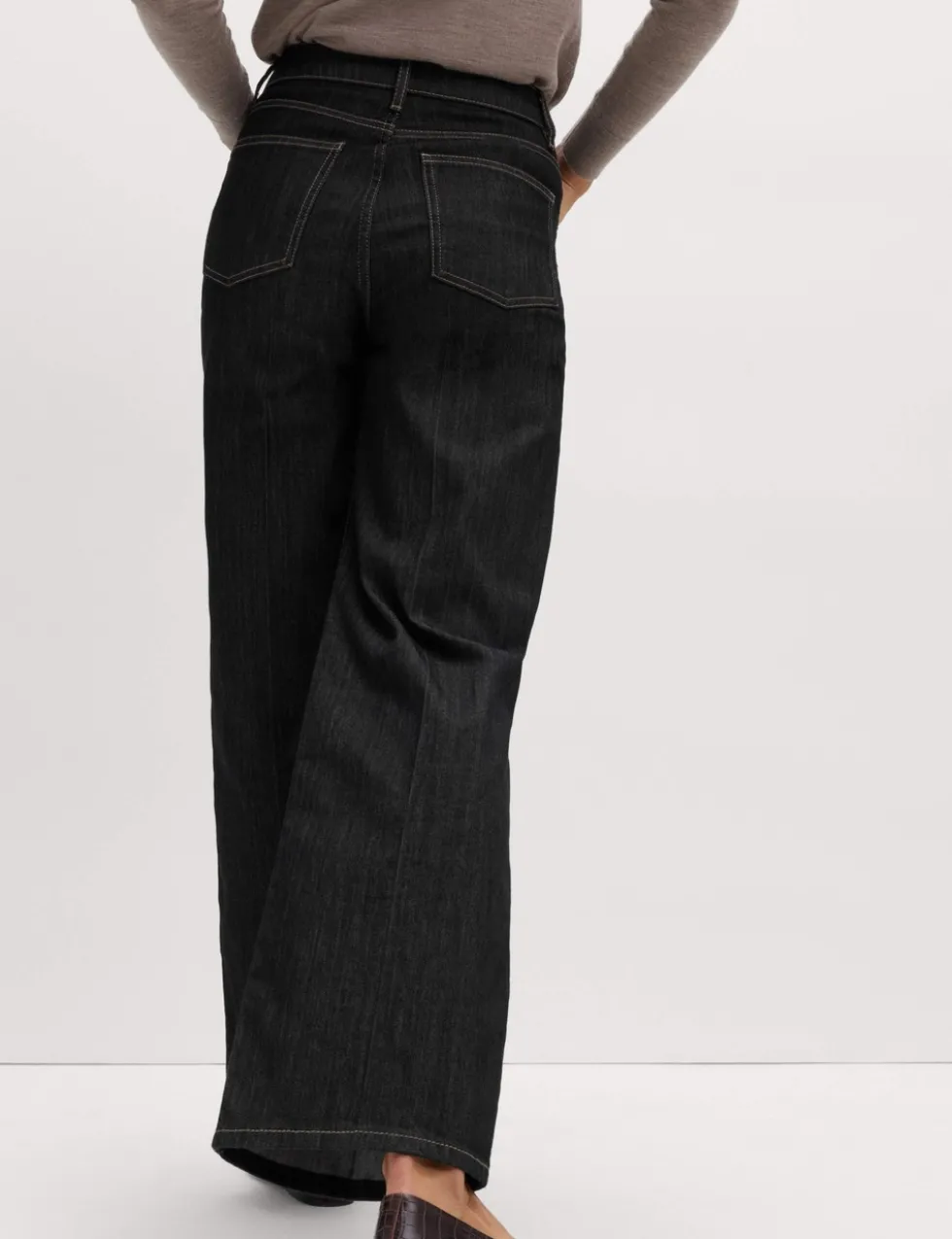 High Waisted Smart Wide Leg Jeans