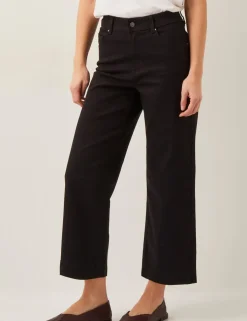 High Waisted Straight Leg Cropped Jeans