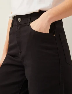 High Waisted Straight Leg Cropped Jeans