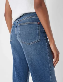 High Waisted Straight Leg Cropped Jeans