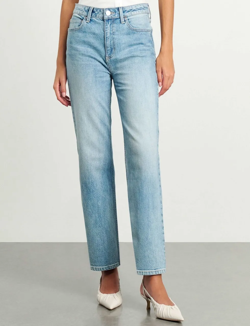 High Waisted Straight Leg Jeans